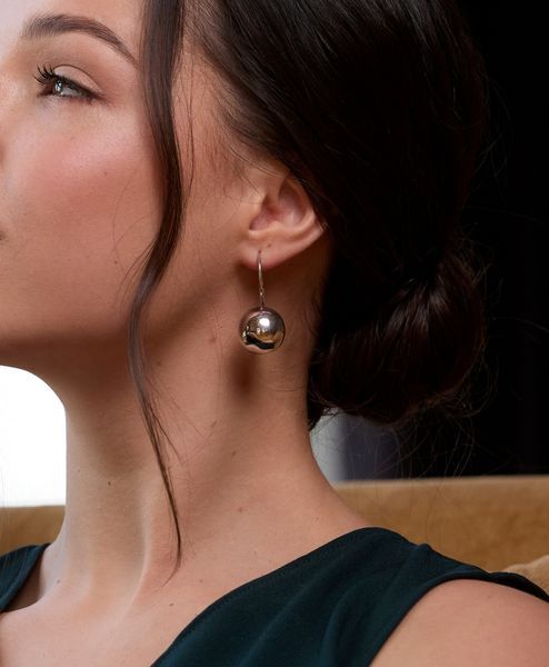 Сережки срібні Кульки Rhodium 925 5044-04SR-551s фото