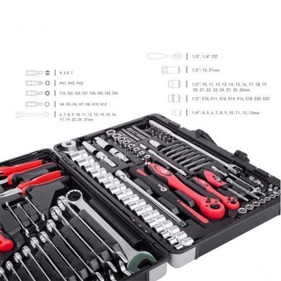 Профессиональный набор инструментов 1-4 дюйма и 1-2 дюйма; 119 ед INTERTOOL ET-7119 2355721605 фото