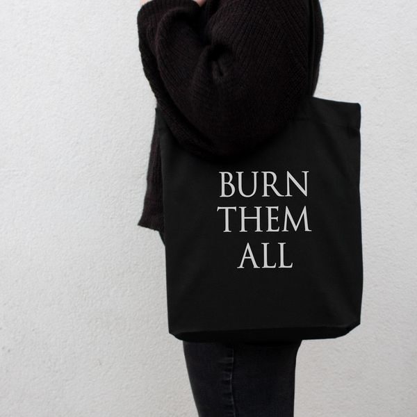 Екосумка GoT "Burn them all", Чорний, англійська 2603864153 фото