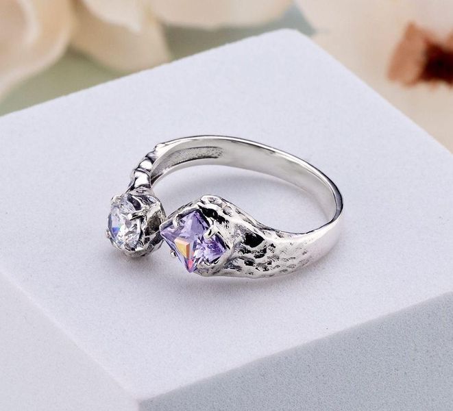 Кільце срібне роз'ємне Ліриди Lavender 925 Zirkon 16.5-17.5 розмір 3000580645 фото
