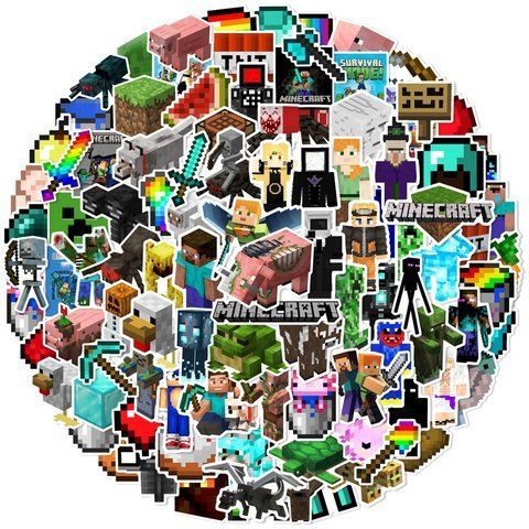 Стікерпак Майнкрафт Набір наклейок GeekLand Minecraft 100 штук 2881878505 фото