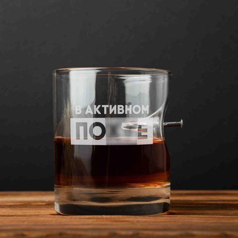 Стакан с гвоздем "В активном пох*е", русский, Тубус из шпона 2603895605 фото