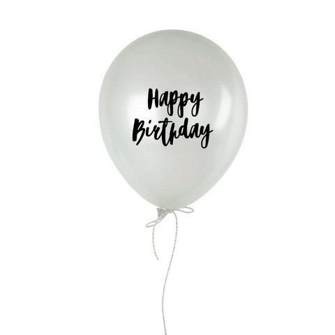 Кулька надувна "Happy birthday", Білий, White, англійська HK-shar-84 фото
