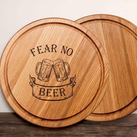 Доска для нарезки "Fear no beer", 35 см, английский 2603936302 фото