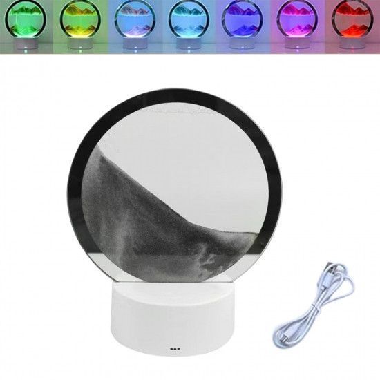 Ночник 3D зыбучие пески с Led подсветкой 7 режимов Gray песок 2337251474 фото
