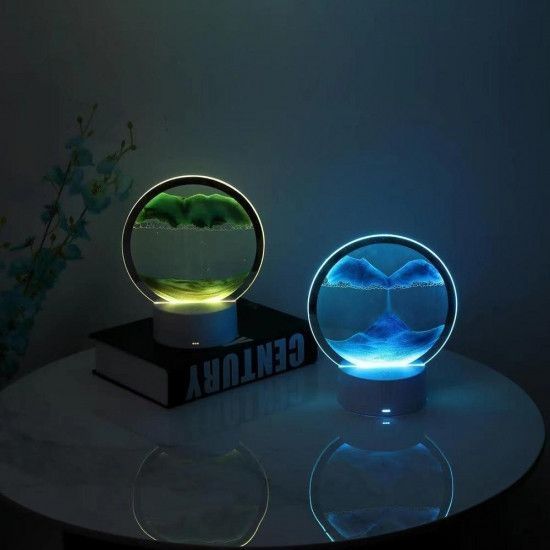 Ночник 3D зыбучие пески с Led подсветкой 7 режимов Gray песок 2337251474 фото