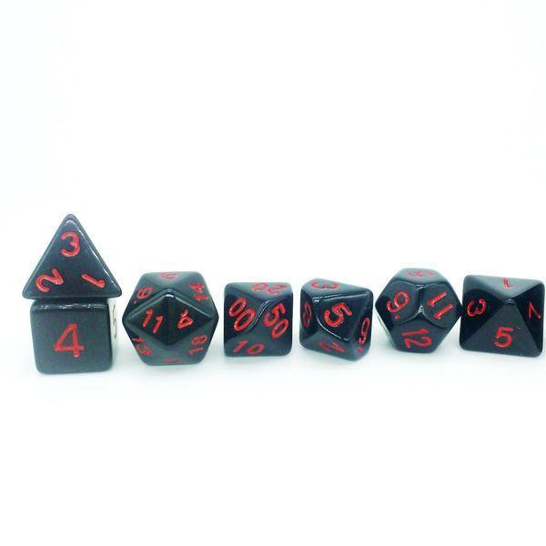 Кости игральные многогранные 7шт, 4-20 граней, дайсы, пластик Dice 032 2470627204 фото