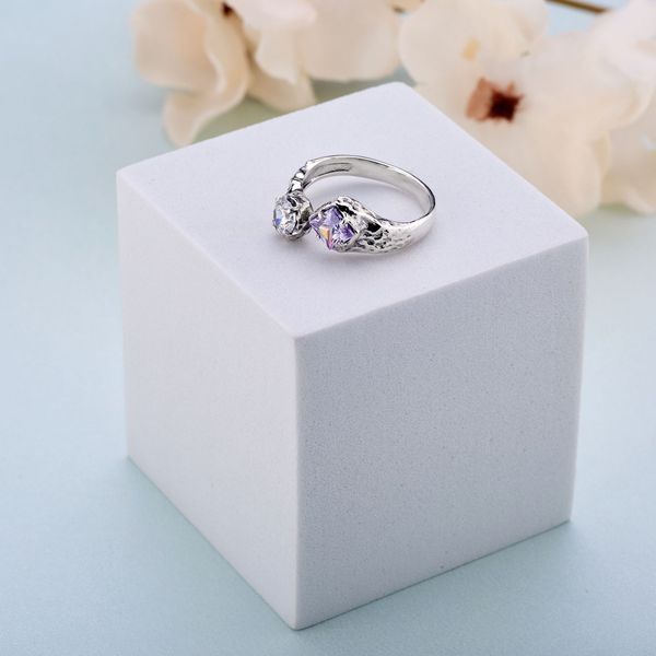 Кольцо серебряное разъемное Лириды Lavender 925 Zirkon 19.5-20.5 размер 3000580646 фото
