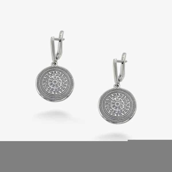 Сережки срібні етнічні Пейстра boho 925 Флора 125-11504S-5112s фото