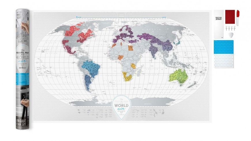 Скретч карта "Travel Map AIR World", англійська AW фото