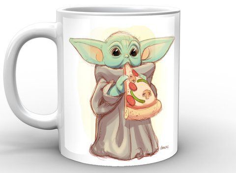 Кружка GeekLand Звёздные войны Мандалорец Бейби Йода с пиццей Star Wars The Mandalorian TM.04.17 TM.04.17 фото