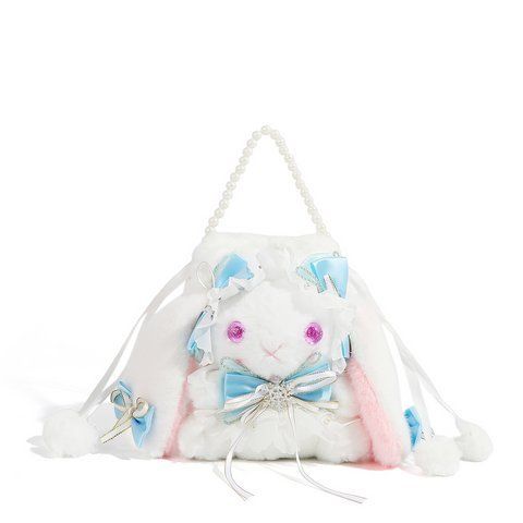 Сумка клатч з перловою ручкою Зайчик Bunny 16х18 см 3052022743 фото