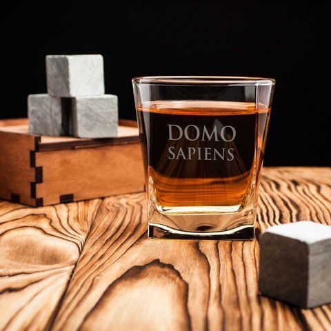 Стакан для віскі квадратний "Domosapiens", англійська, Дерев'яна подарункова коробка 2603809095 фото