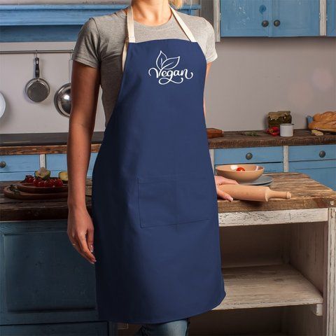 Фартук "Vegan", Синий, Blue, английский BD-ff-127 фото