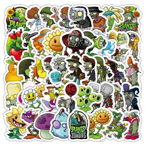 Стикерпак Зомбі проти Рослин набір наклейок GeekLand Plants vs. Zombies 60 штук 2897339846 фото