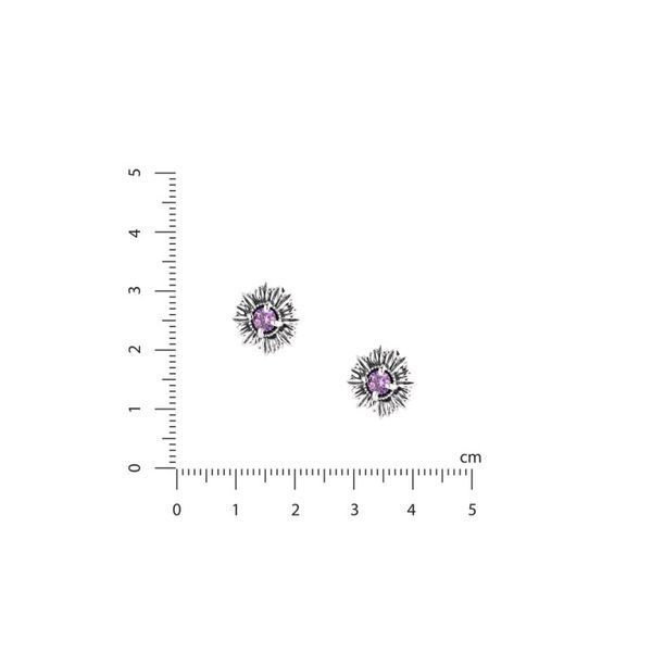 Серьги пусеты серебряные цветок Подсолнух Amethyst 925 Zirkon 259-S23-5199s фото