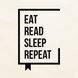 Экосумка "Eat Read Sleep Repeat", Бежевый, английский 2603873383 фото 4