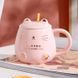 Подарунковий набір чашка з кришкою та ложечкою Love kitty (рожевий) 2508325625 фото 1