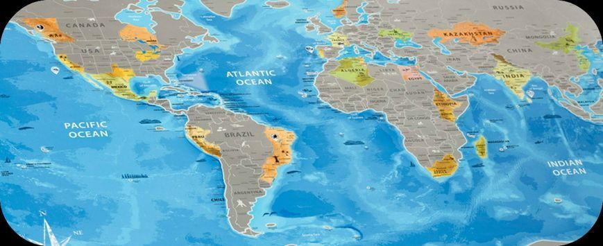 Скретч карта Discovery Map World на английском языке 112252 фото