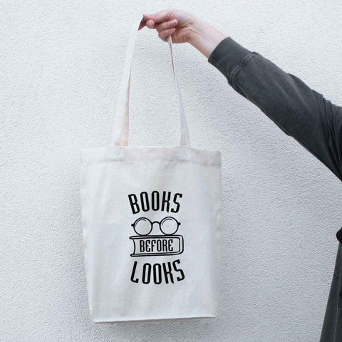 Екосумка "Books before looks", Бежевий, англійський 2603873384 фото