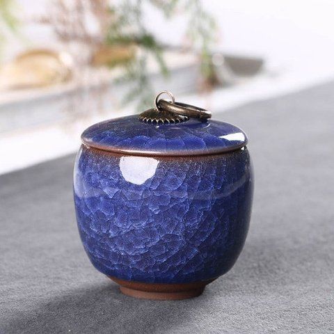 Чайниця для зберігання чаю "Тріснутий лід" Сапфірово-блакитна 2979998734 фото