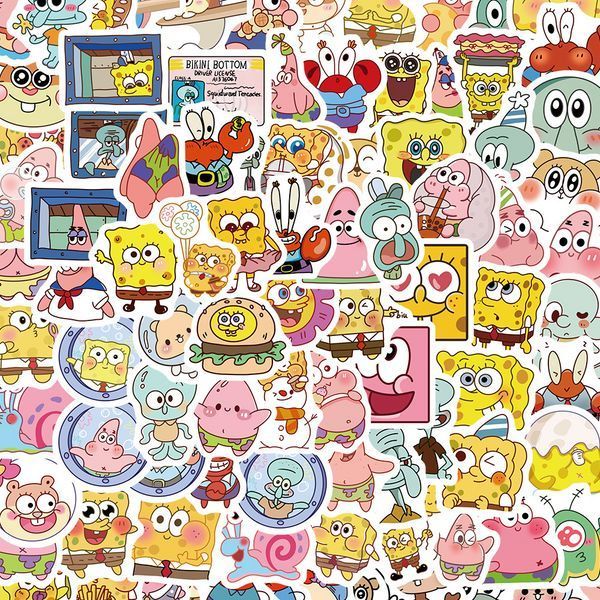 Стікерпак Губка Боб Набір наклейок GeekLand SpongeBob 95 штук 2881874843 фото