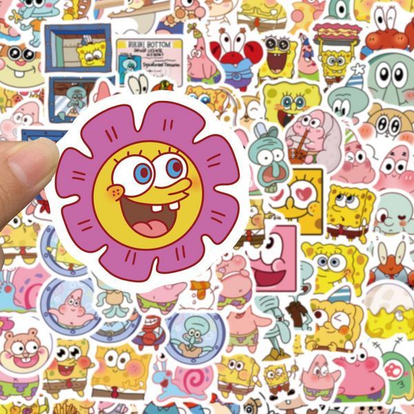 Стікерпак Губка Боб Набір наклейок GeekLand SpongeBob 95 штук 2881874843 фото