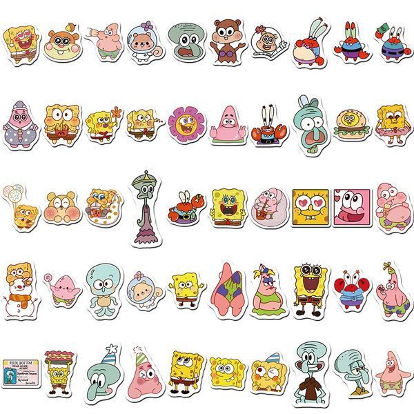 Стікерпак Губка Боб Набір наклейок GeekLand SpongeBob 95 штук 2881874843 фото