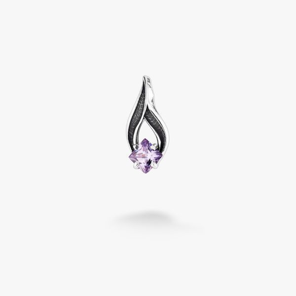 Кулон срібний Листочок Вербочки Lavender 925 Zirkon 2461139320 фото