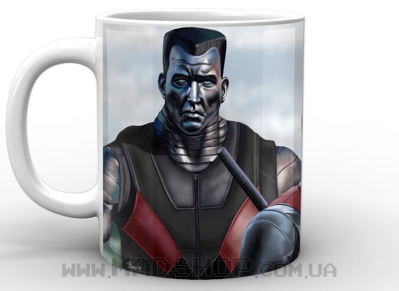 Кружка с принтом Deadpool, colossus 2.5 фото