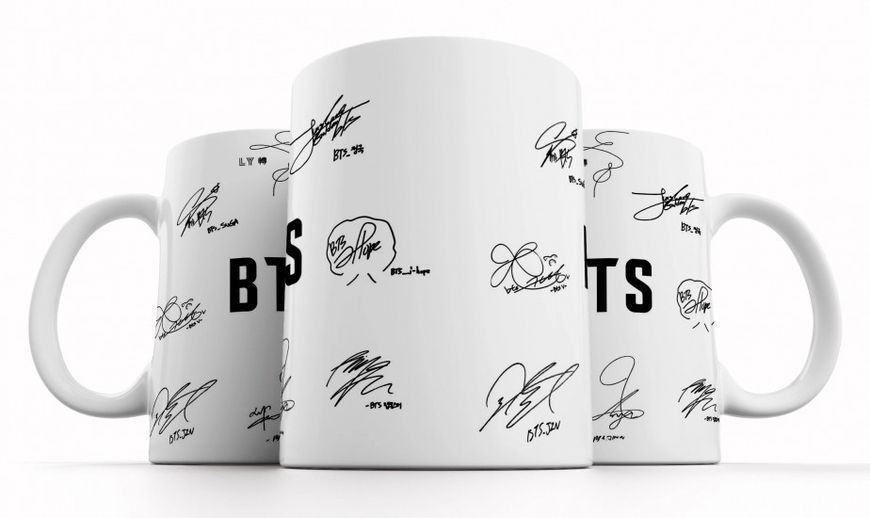 Чашка з принтом БТС з автографами , BTS 1877960460 фото