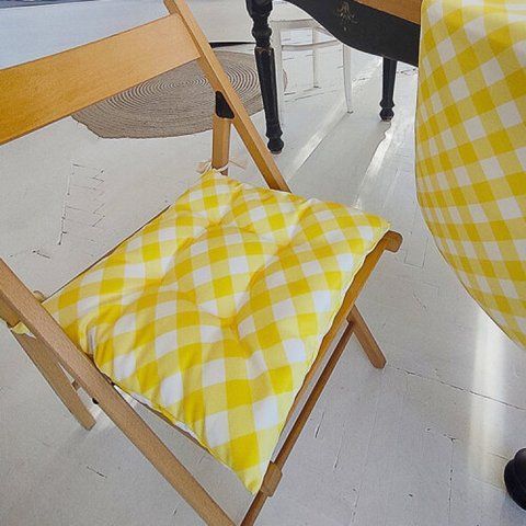 Подушка на стул Желтый Момент 126359 фото