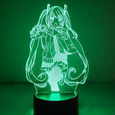 Акриловий 3D Світильник RGB Hatsune Miku Хацуне Міку 18 см 3038965760 фото