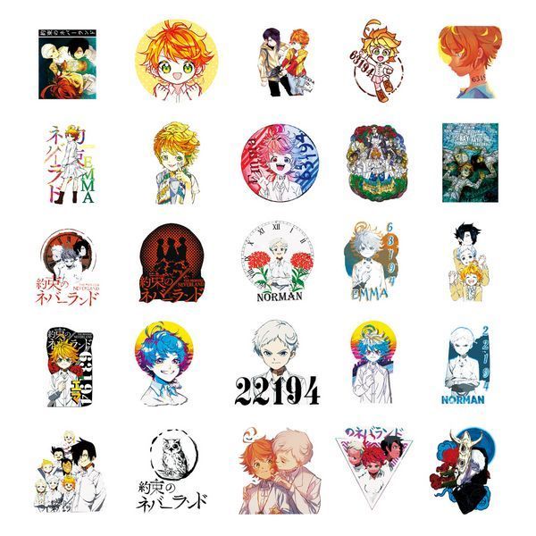 Стікерпак Обіцяний Неверленд Набір наклейок GeekLand The Promised Neverland 50 штук 2881880153 фото