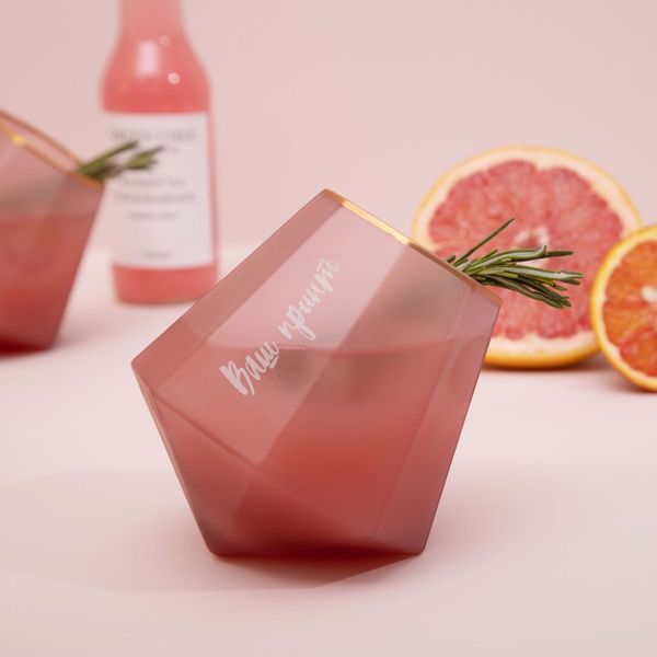 Келих "Конструктор" рожевий діамант, Тубус зі шпону BD-PINK-13 фото