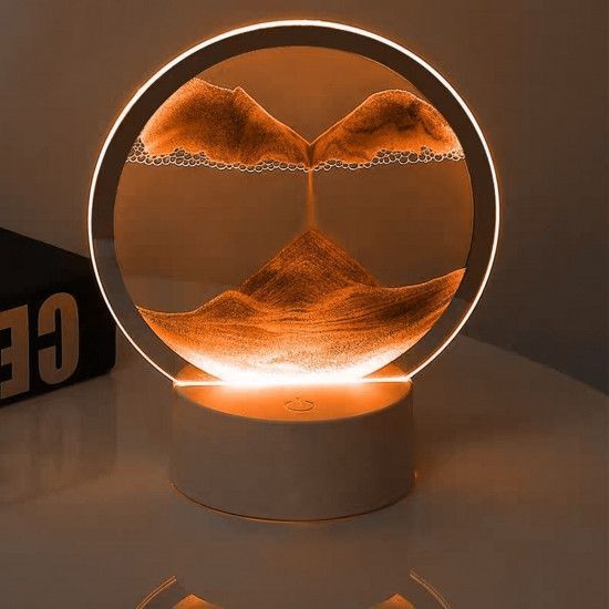 Ночник 3D зыбучие пески с Led подсветкой 7 режимов золотой песок 2337250064 фото