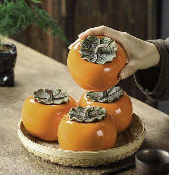 Чайница для хранения чая "Желтый хурма" 2973011690 фото