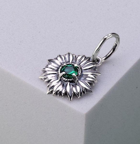 Кулон цветок Подсолнух Emerald серебряный 925 Zirkon 2508339942 фото