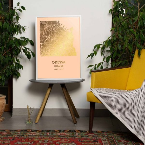 Постер "Одесса / Odessa" фольгированный А3, gold-nude, gold-nude, английский BD-pl-38 фото