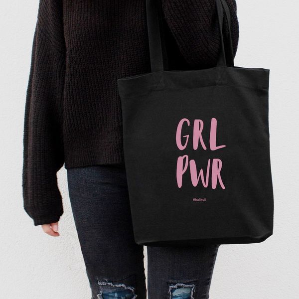 Экосумка "GRL PWR", Черный, английский 2603873289 фото