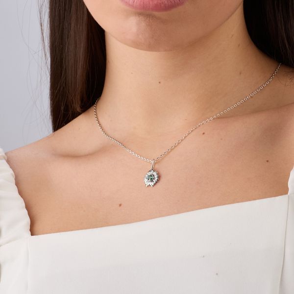 Кулон цветок Подсолнух Emerald серебряный 925 Zirkon 2508339942 фото