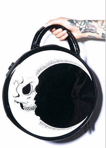 Сумка готична кругла Череп і Місяць Skull and Moon 30 см 3046724596 фото