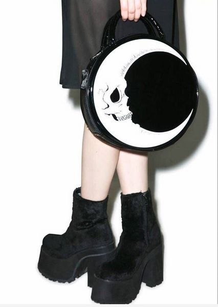 Сумка готическая круглая Череп и Луна Skull and Moon 30 см 3046724596 фото