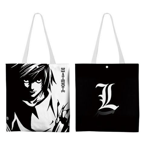 Шоппер еко-сумка Зошит смерті Ел Лоулайт Death Note L 33 х 37 см двосторонній 2881878112 фото