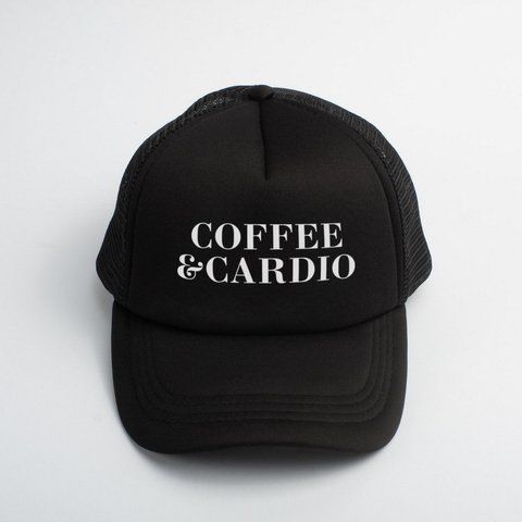 Кепка "Coffee and cardio", Чорний, англійська 2603823734 фото