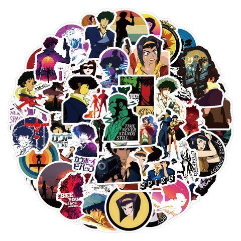 Стікерпак Ковбой Бібоп набір наклейок GeekLand Cowboy Bebop 60 штук 2881878509 фото