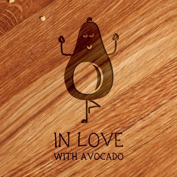 Доска для нарезки "In love with avocado", 30 см, английский 2603936306 фото