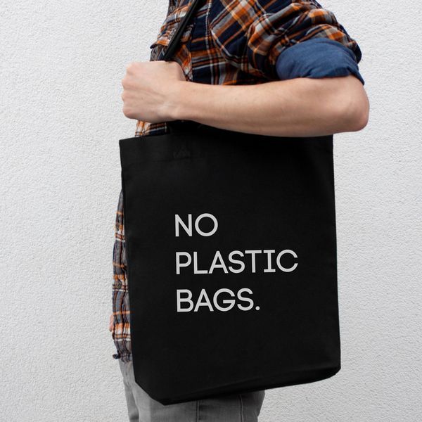 Экосумка "No plastic bags", Черный, английский 2603860736 фото