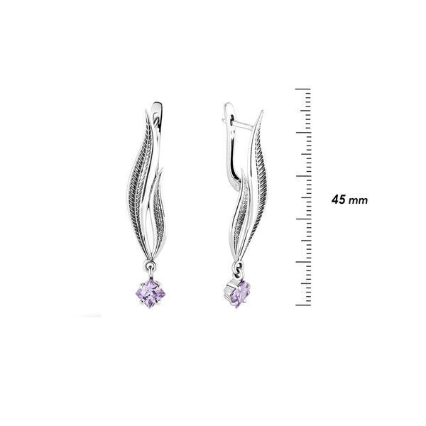 Сережки срібні Вербочка Lavender 925 Zirkon 2461139322 фото