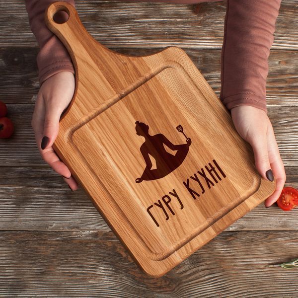 Доска разделочная "Гуру кухни" , 20х30 см с ручкой, украинская 2603887314 фото